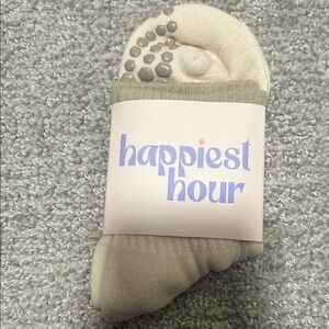 Cream Non-Slip Socks For Pilates